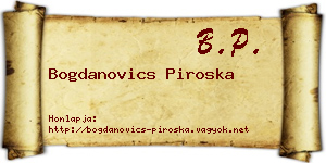 Bogdanovics Piroska névjegykártya